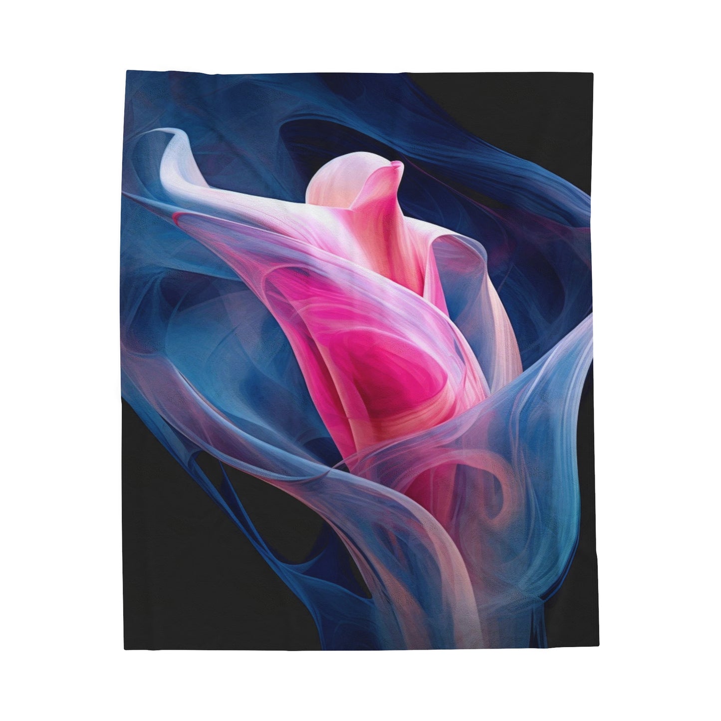 Velveteen Plush Blanket Pink & Blue Tulip Rose 3