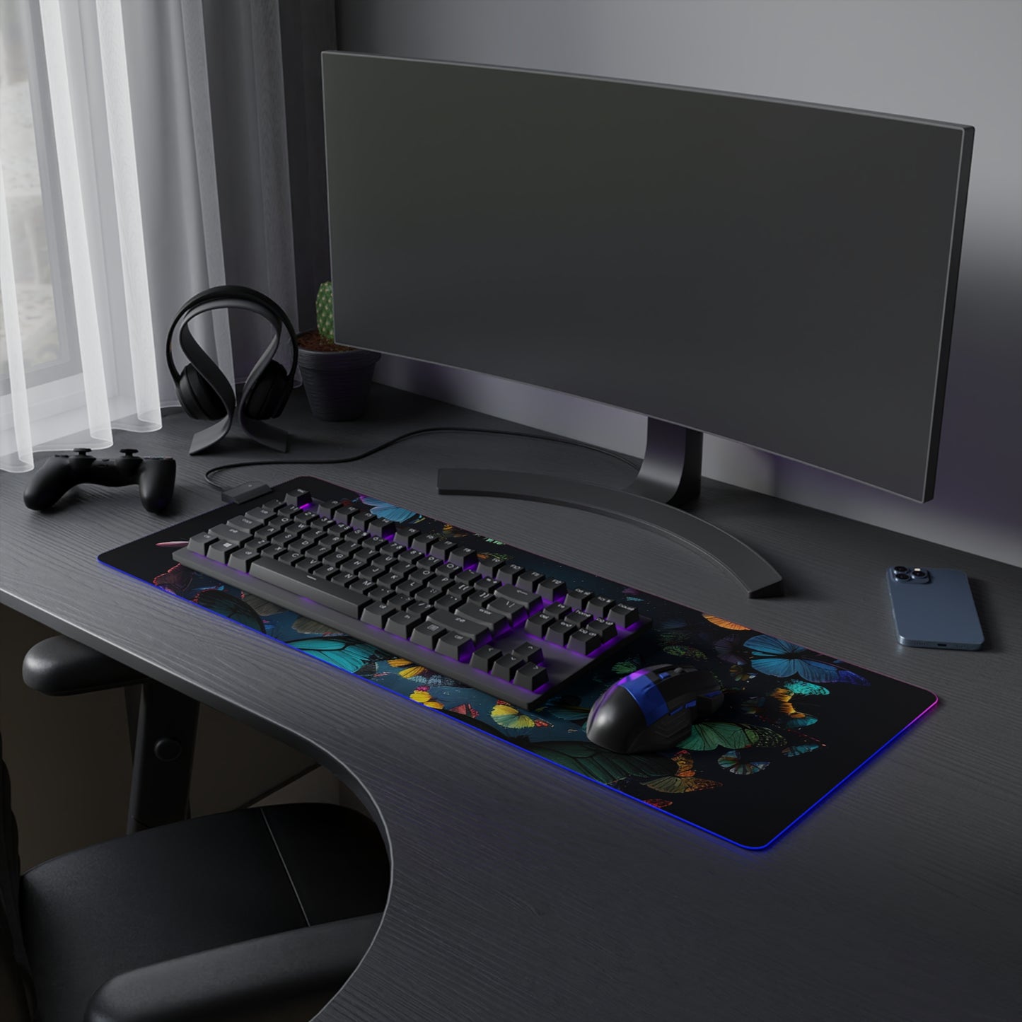 LED Gaming Mouse Pad Moon Butterfly 3