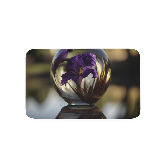 Memory Foam Bath Mat Purple Iris in a vase 2