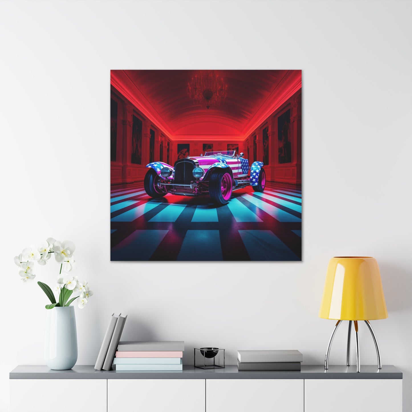 Canvas Gallery Wraps Macro Bugatti American Flag 3