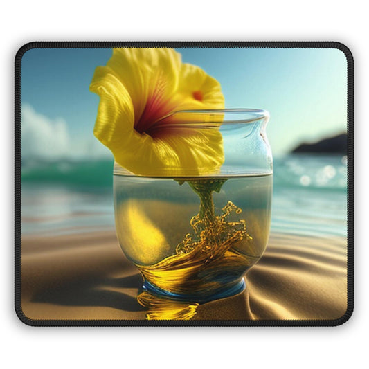 Gaming Mouse Pad  Yellow Hibiscus glass 1
