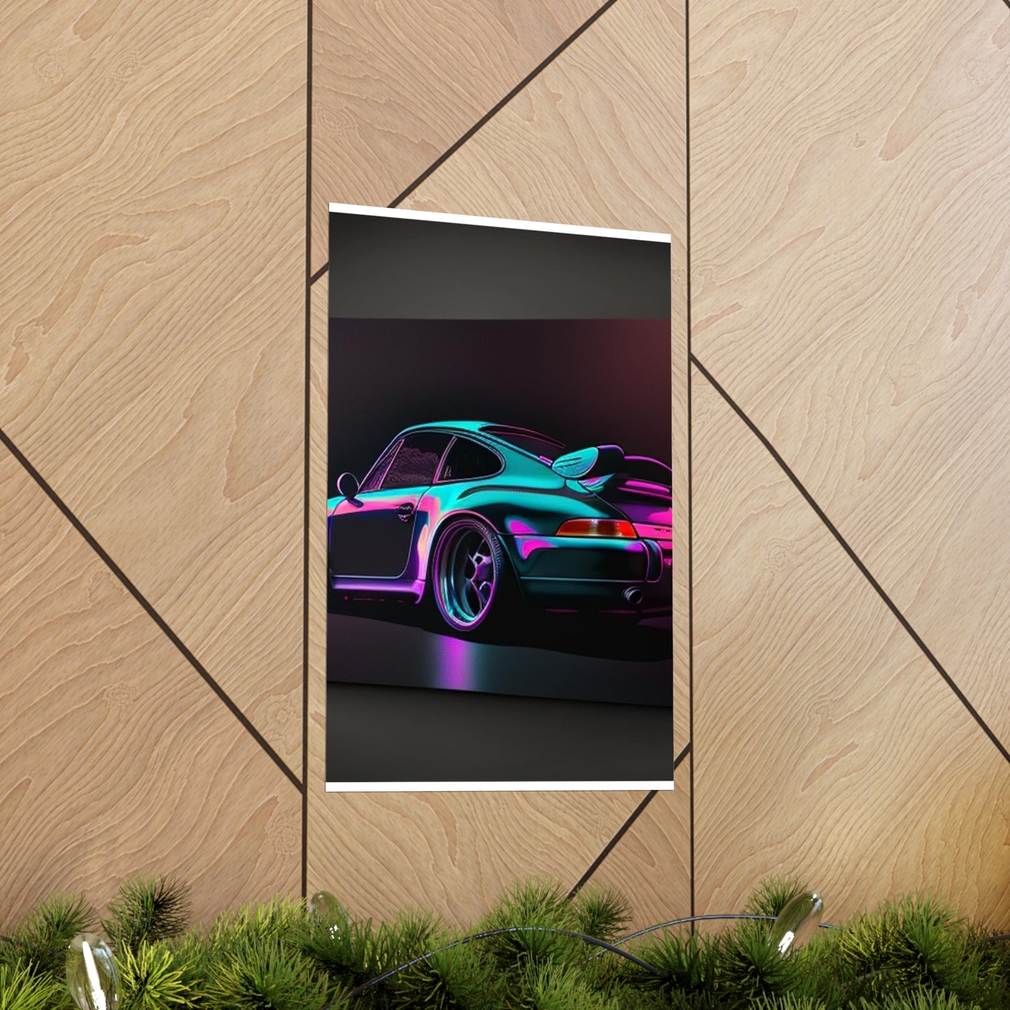 Premium Matte Vertical Posters Porsche Purple 1