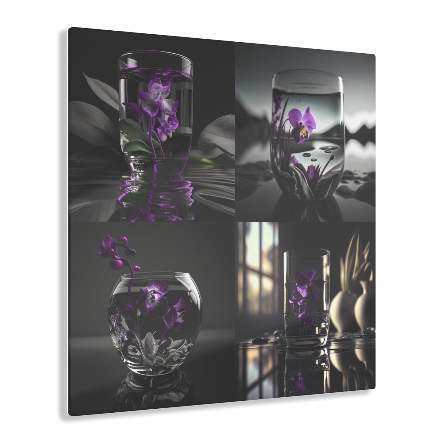 Acrylic Prints Purple Orchid Glass vase 5