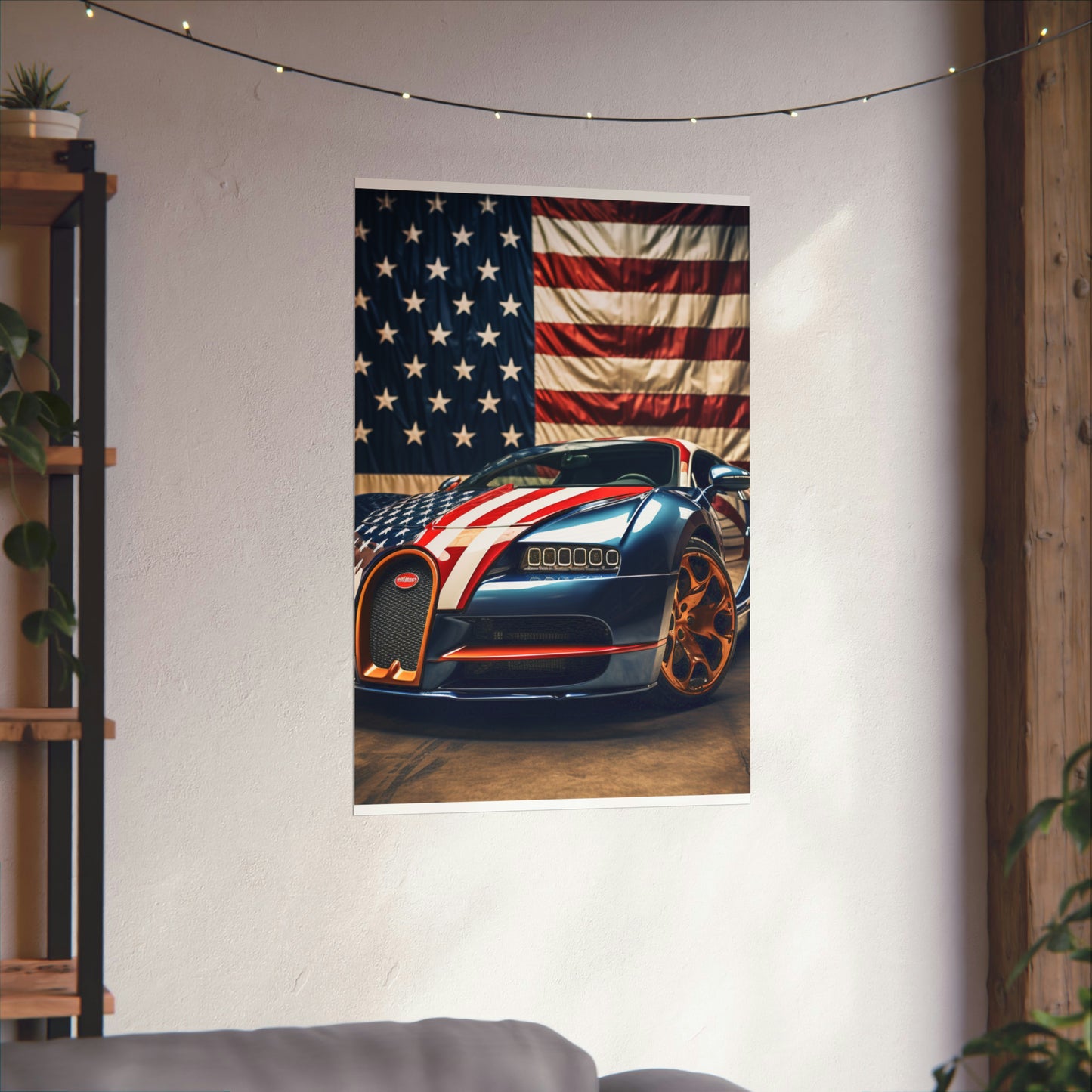 Premium Matte Vertical Posters Bugatti Flag American 4