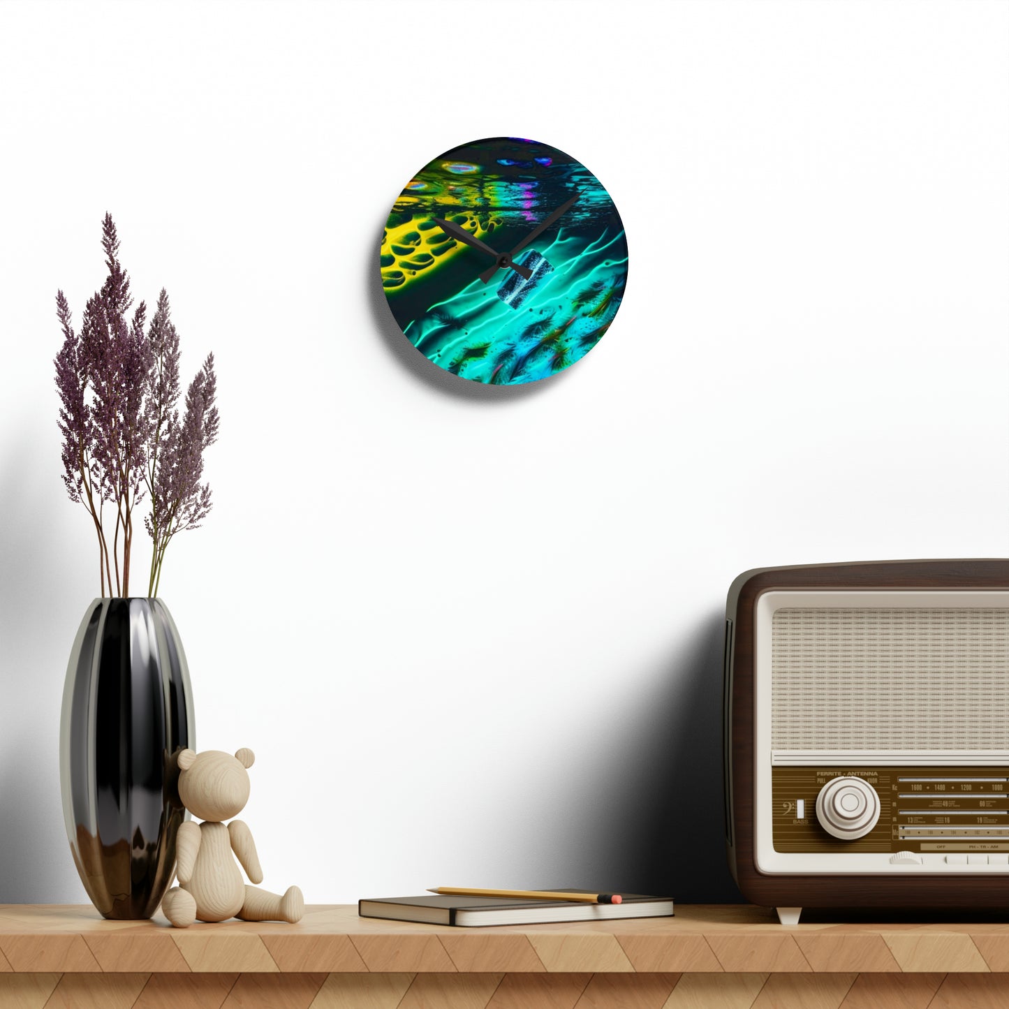 Acrylic Wall Clock Florescent Glow 2