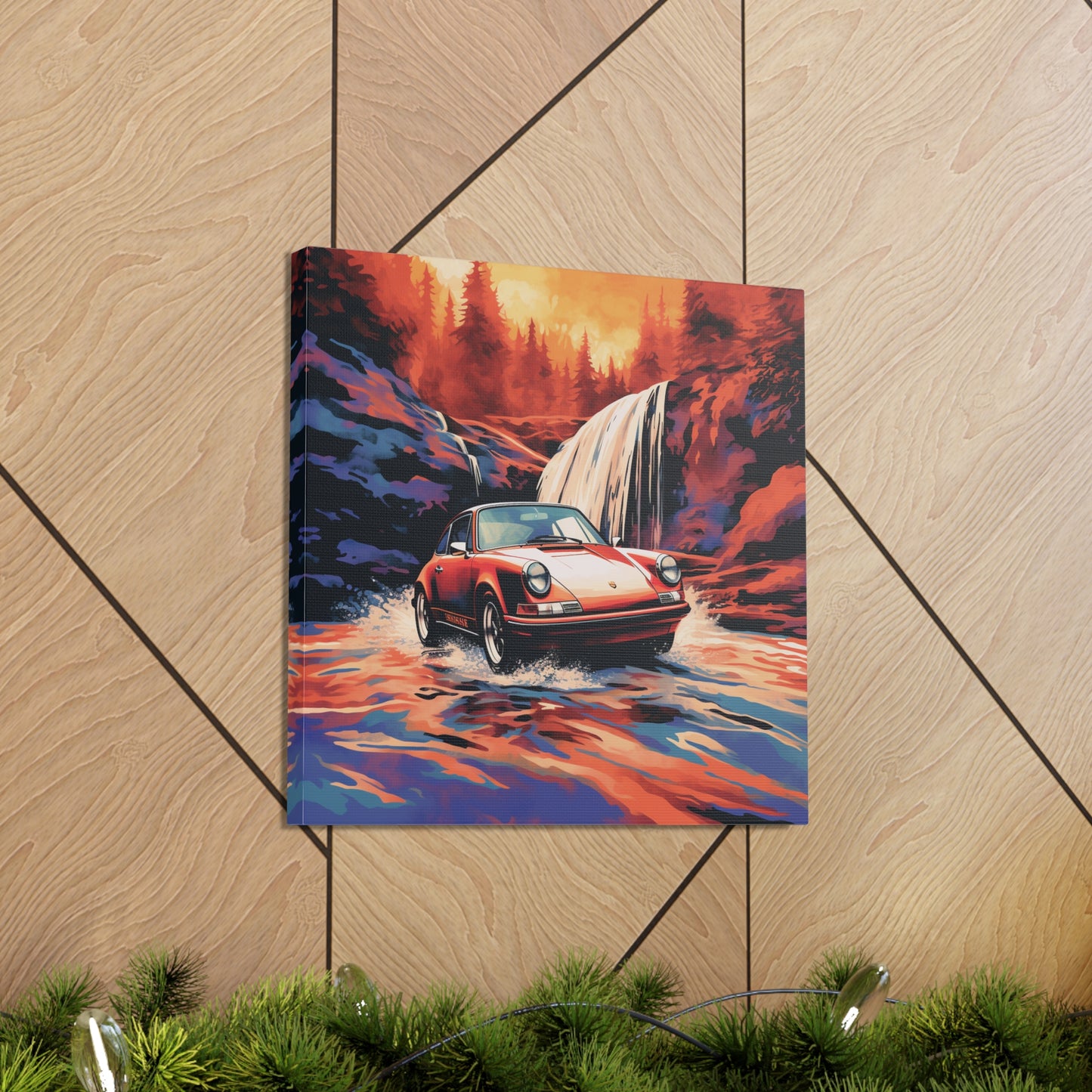 Canvas Gallery Wraps American Flag Porsche Abstract 4