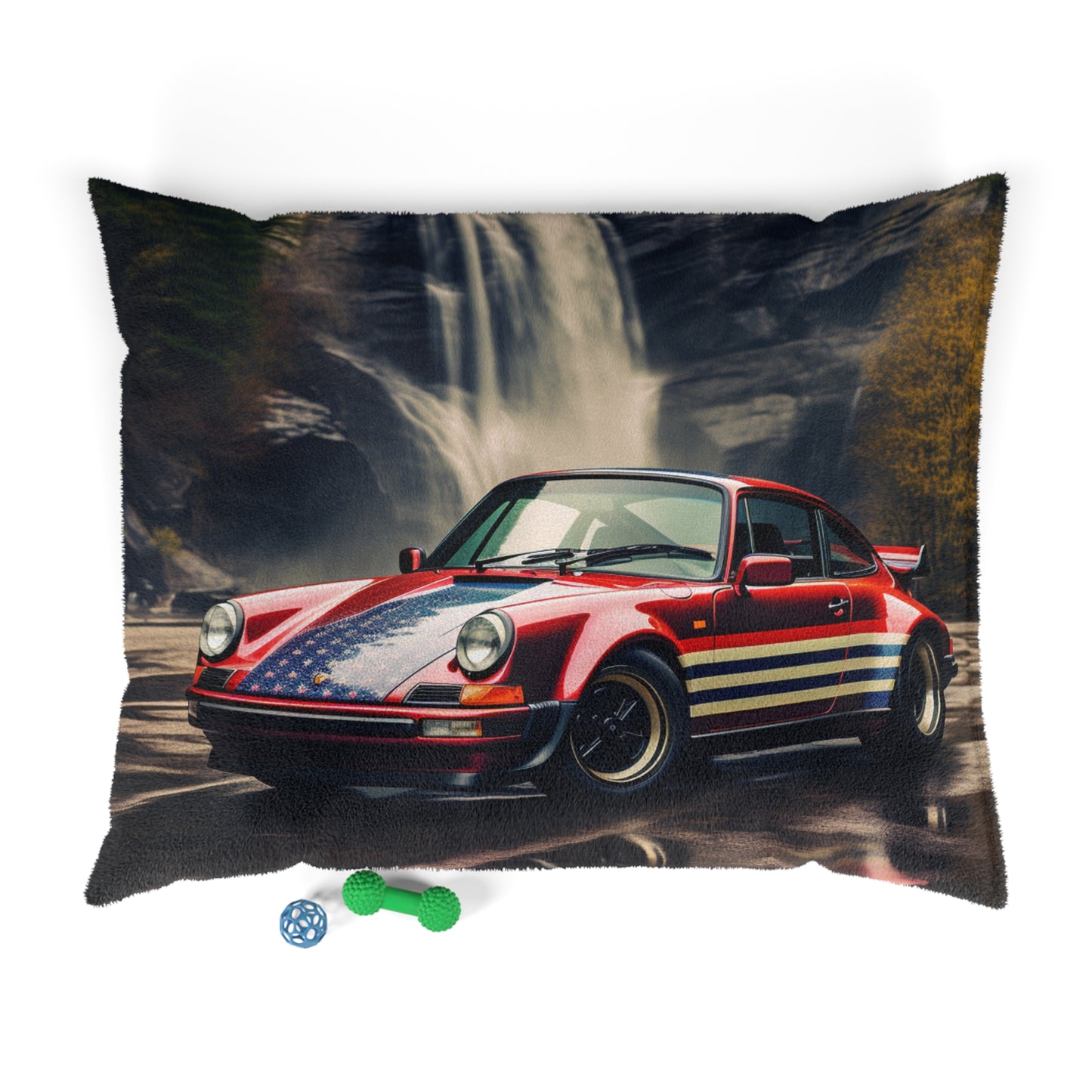 Pet Bed American Flag Porsche Abstract 1