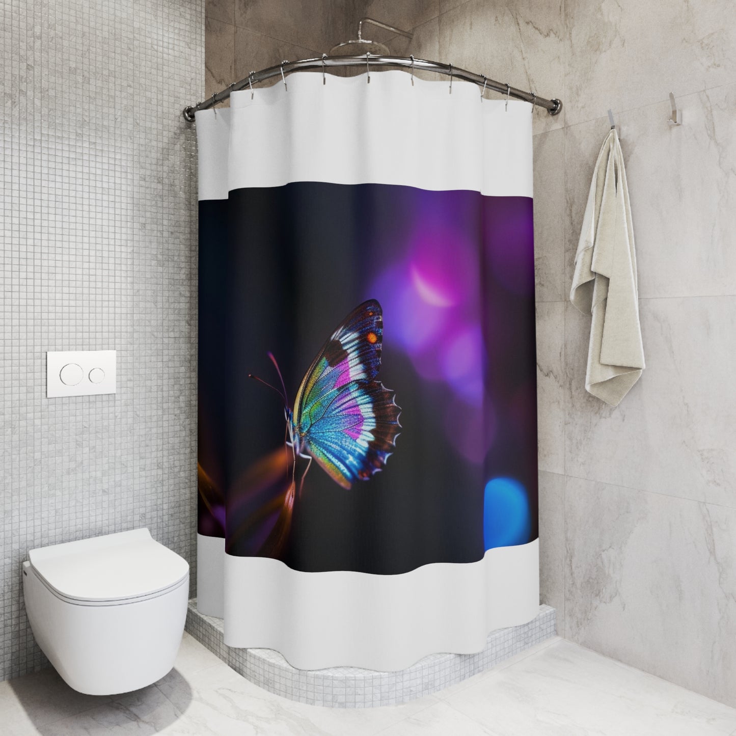 Polyester Shower Curtain Photo Realistic Butterfly 1