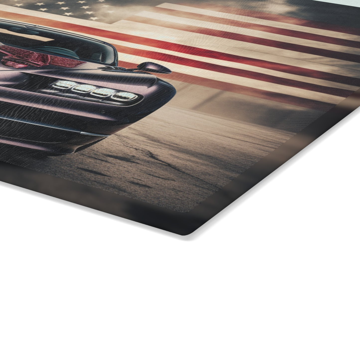 Glass Cutting Board American Flag Background Bugatti 2