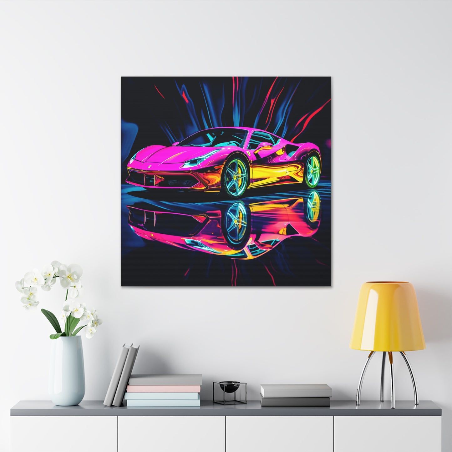 Canvas Gallery Wraps Pink Macro Ferrari 3