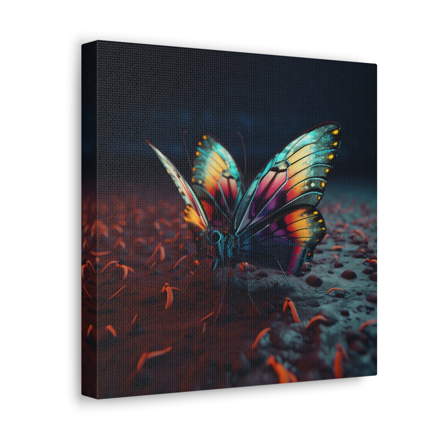 Canvas Gallery Wraps Hyper Colorful Butterfly Macro 1