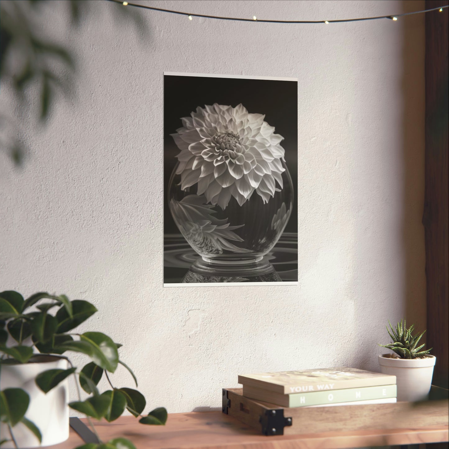 Premium Matte Vertical Posters White Dahlia 1