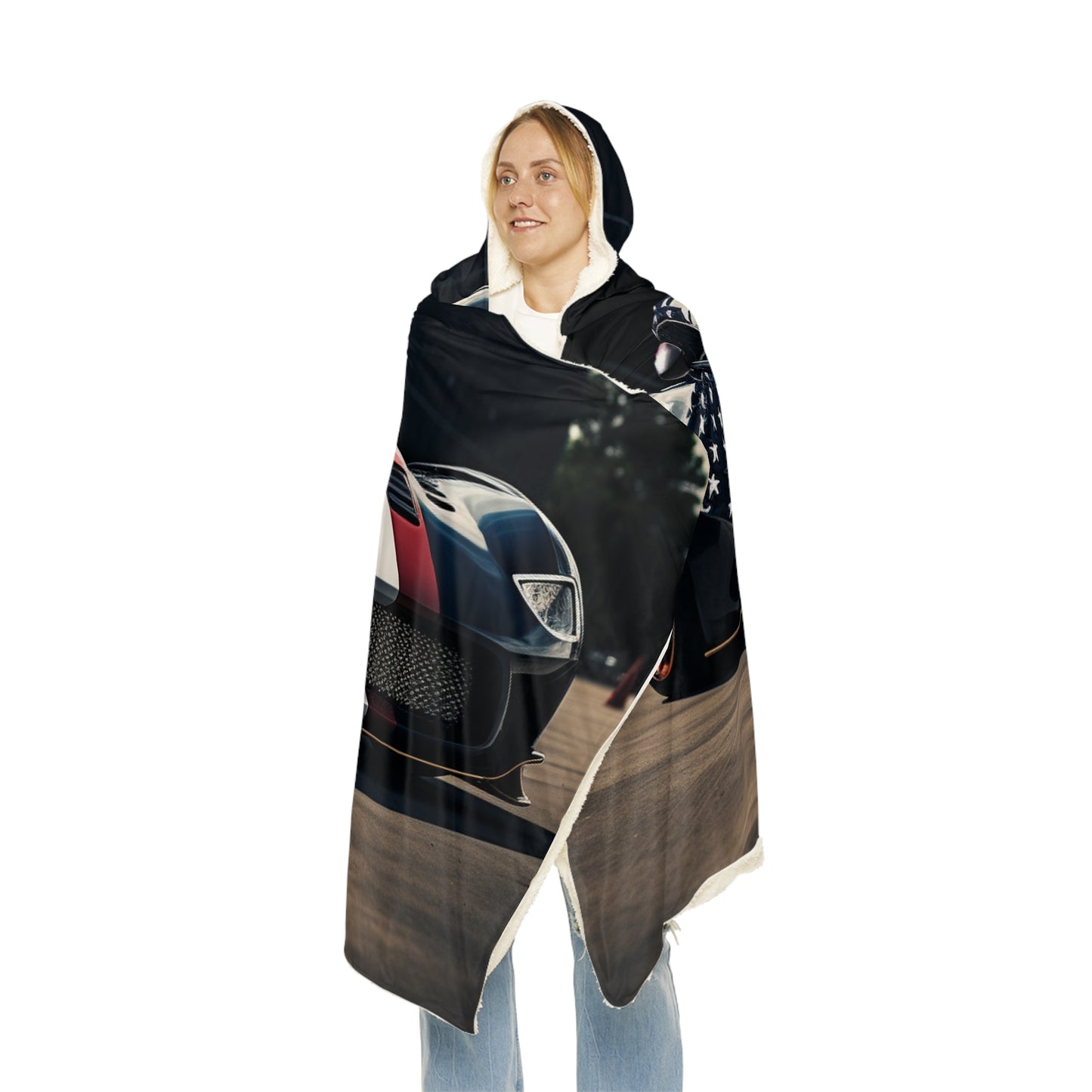 Snuggle Hooded Blanket Bugatti Flag American 2