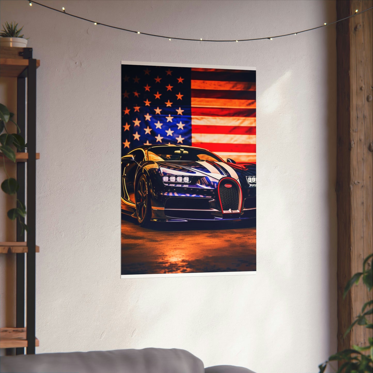 Premium Matte Vertical Posters Macro Bugatti American Flag 4