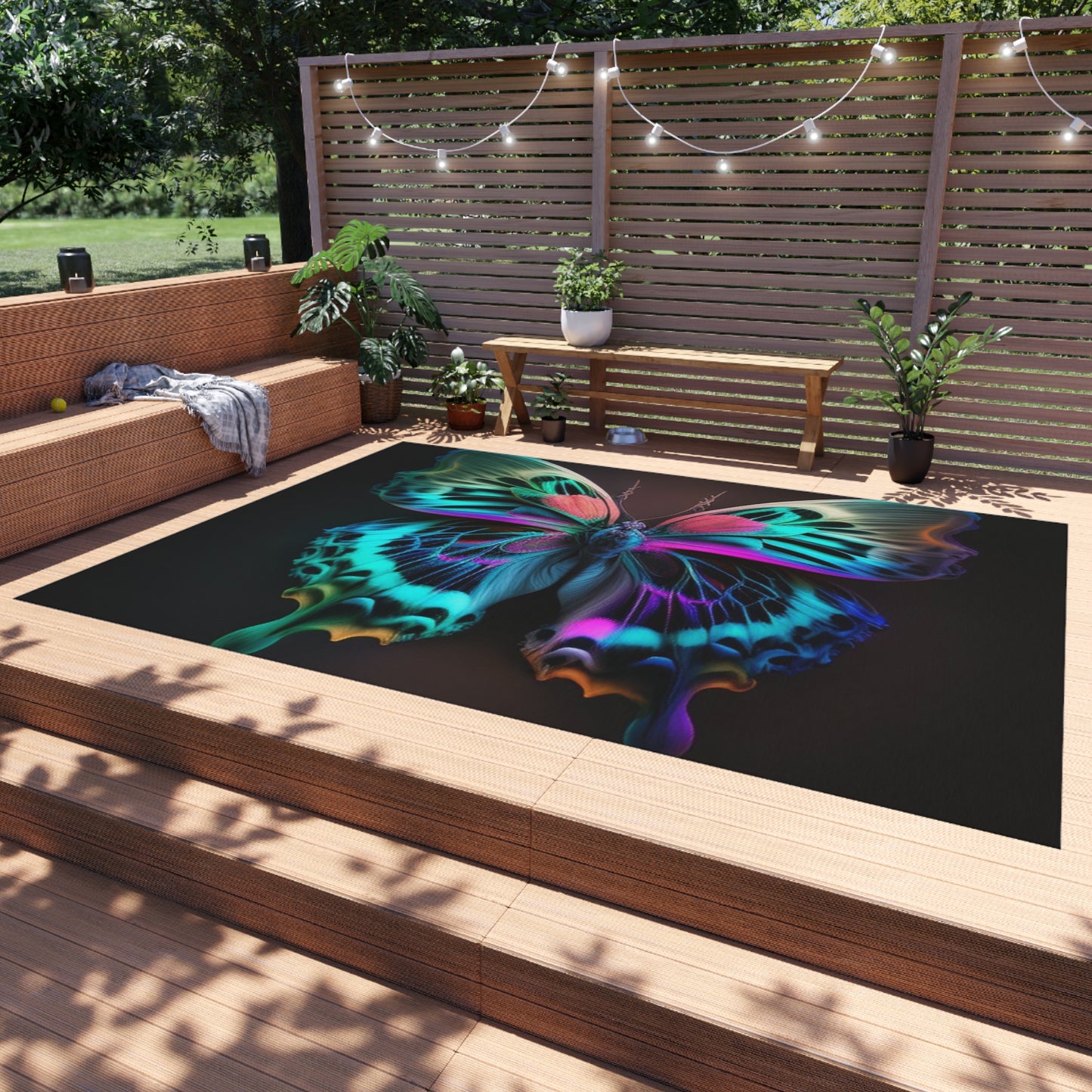 Outdoor Rug  Neon Butterfly Fusion 1