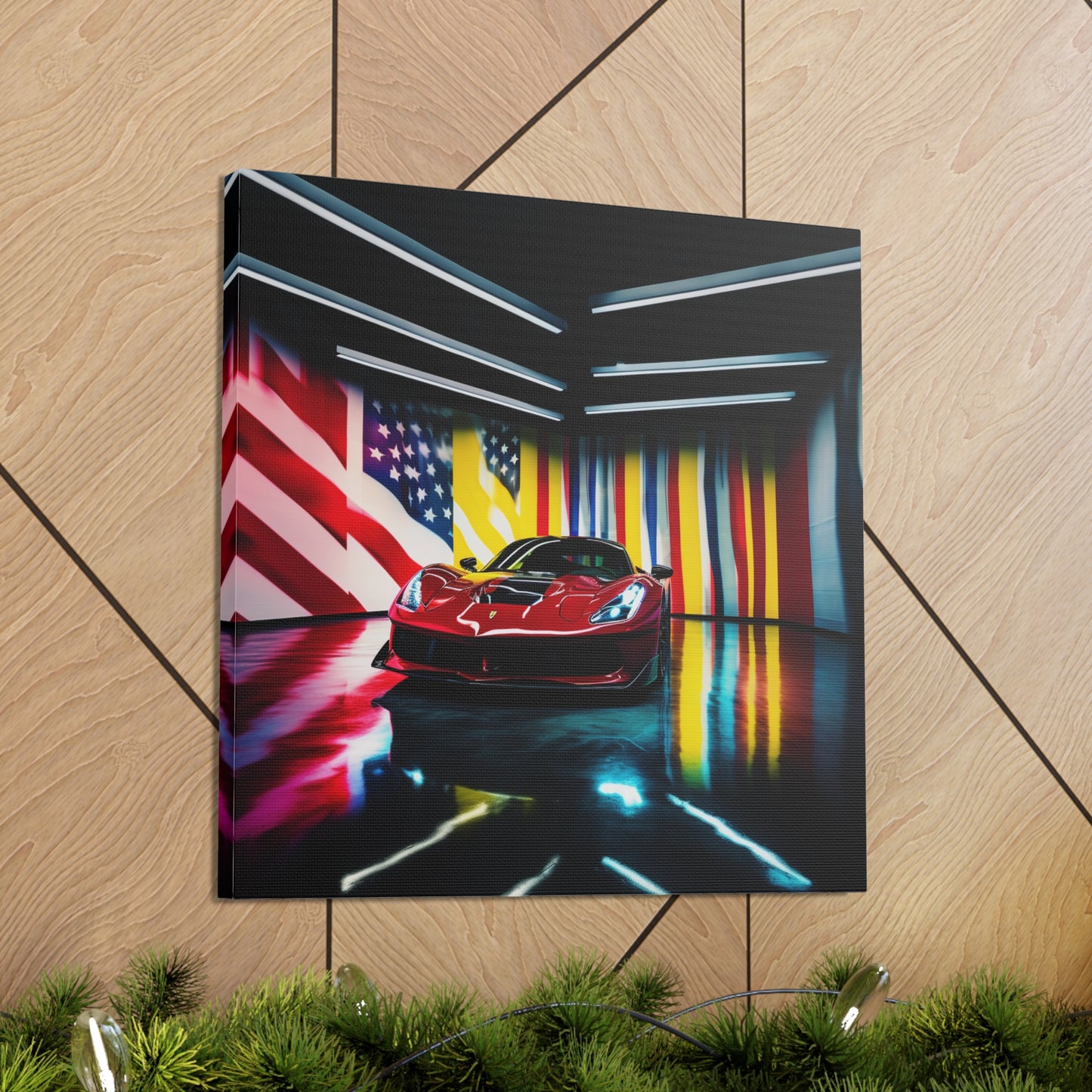 Canvas Gallery Wraps Macro Flag Ferrari 2