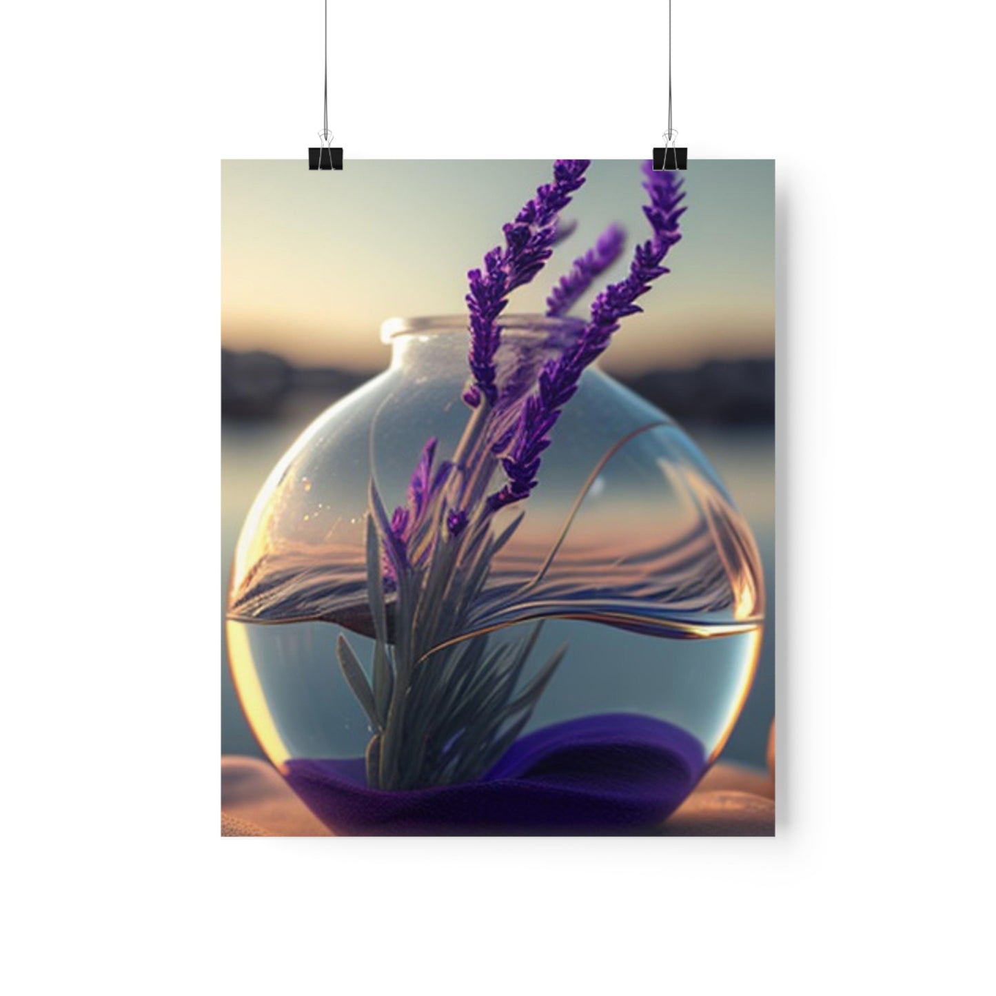 Premium Matte Vertical Posters Lavender in a vase 3