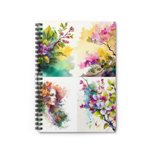 Spiral Notebook - Ruled Line Mother Nature Bright Spring Colors Realistic Watercolor 5
