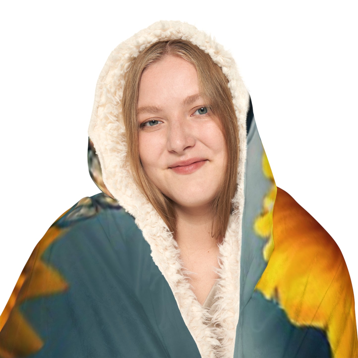 Snuggle Hooded Blanket yello Gerbera glass 3