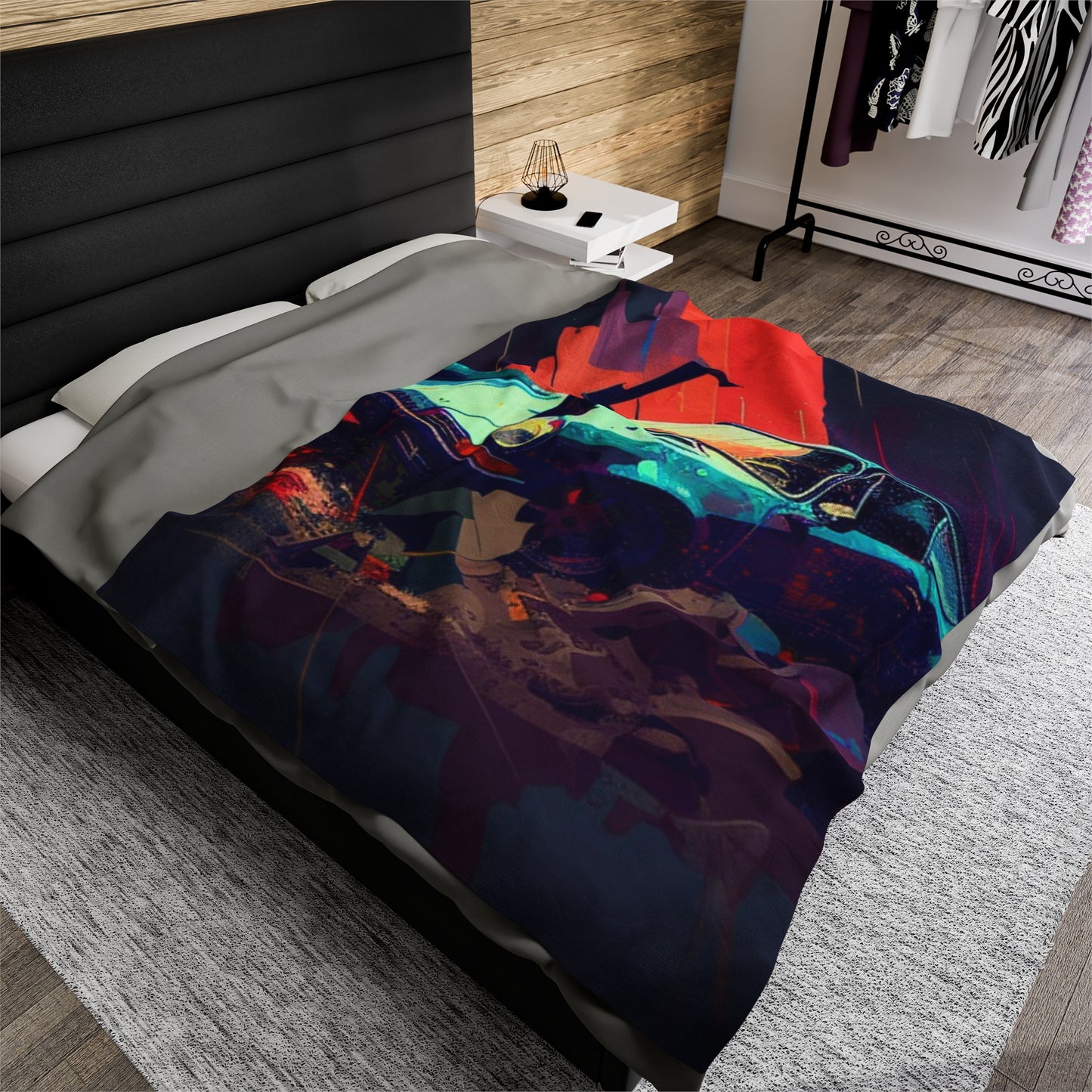 Velveteen Plush Blanket Porsche Abstract 2