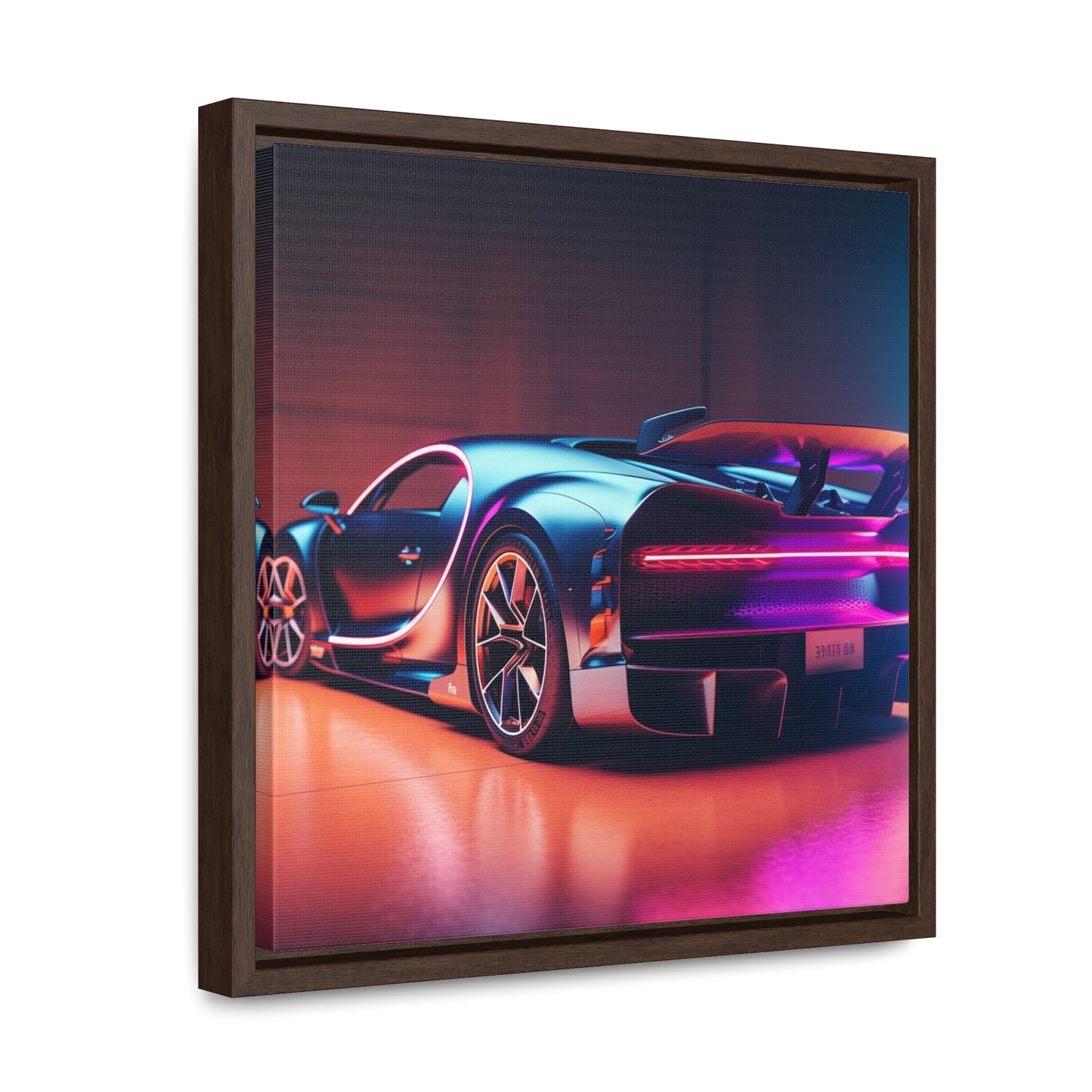 Gallery Canvas Wraps, Square Frame Hyper Bugatti Neon Chiron 2