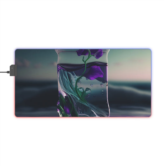 LED Gaming Mouse Pad Purple Sweet pea in a vase 3