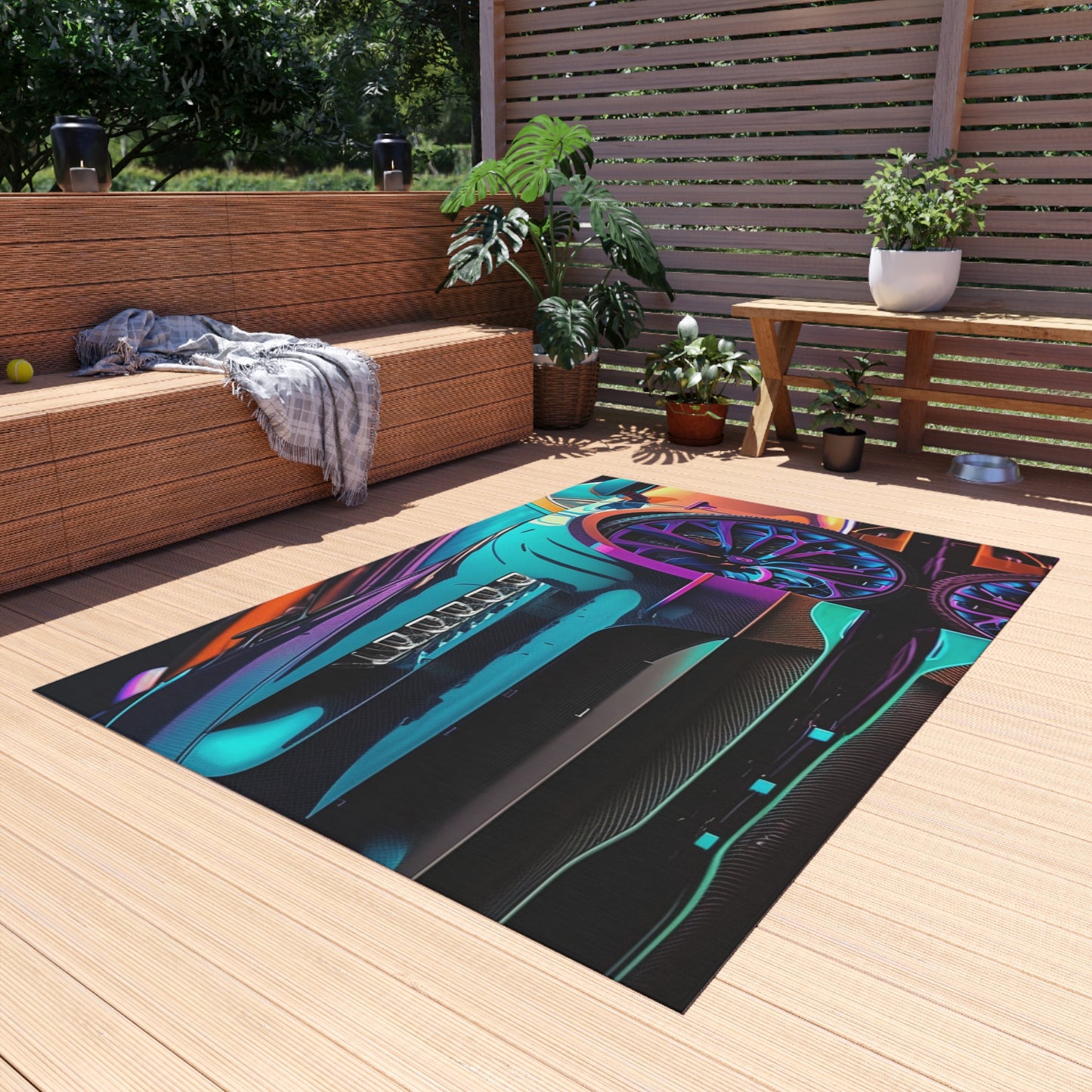 Outdoor Rug  Bugatti Neon Chiron 1