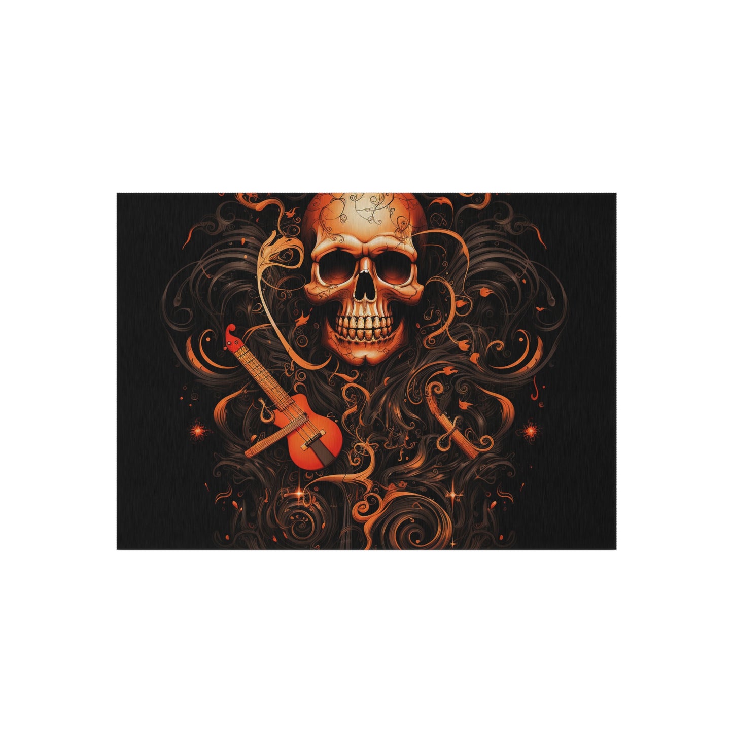 Outdoor Rug  Skull Treble Clef 4