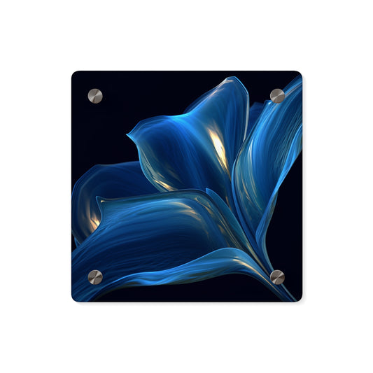 Acrylic Wall Art Panels Abstract Blue Tulip 1