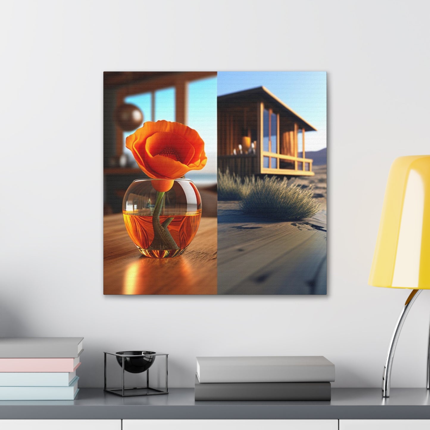 Canvas Gallery Wraps Poppy in a Glass Vase 3