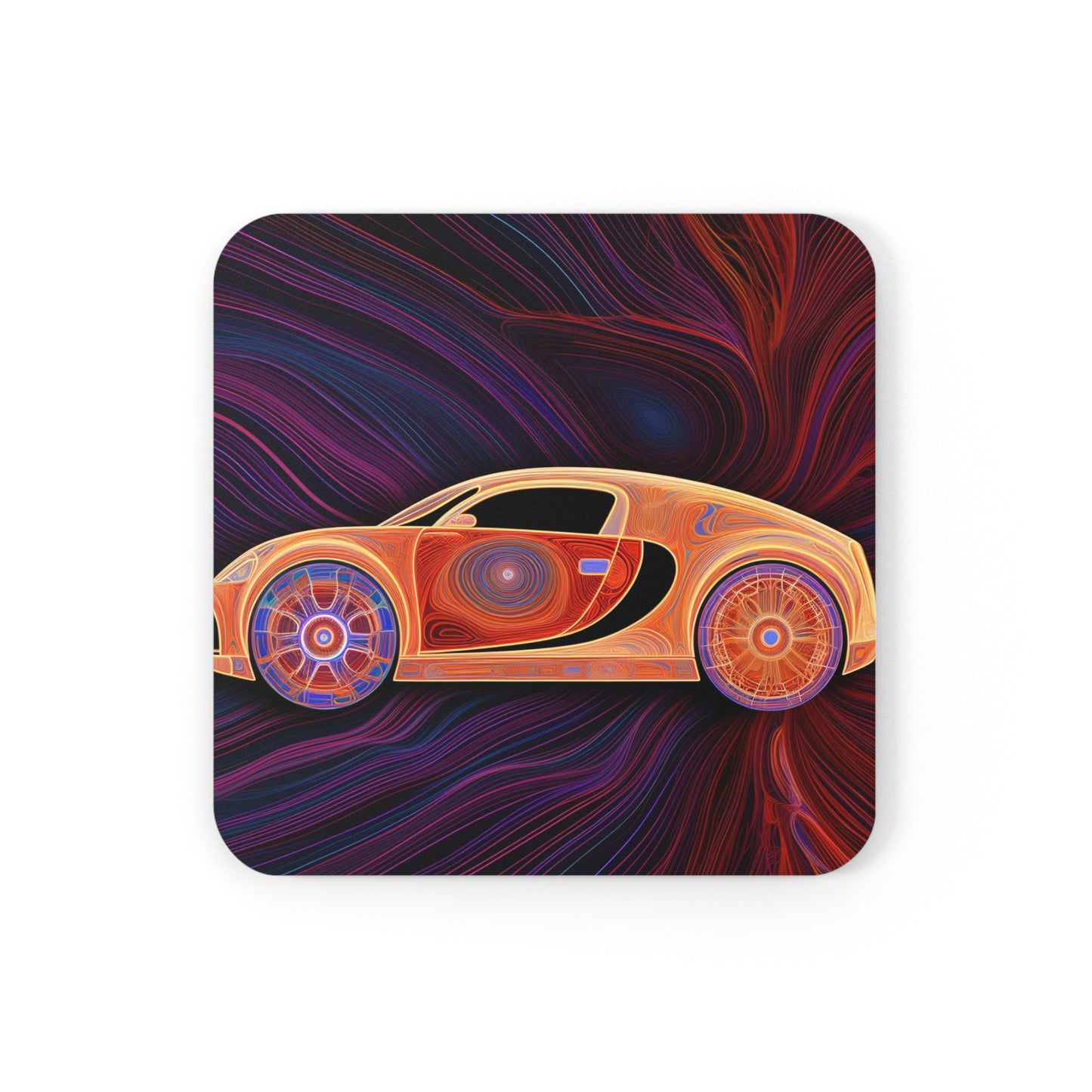 Cork Back Coaster Bugatti Abstract Concept 2