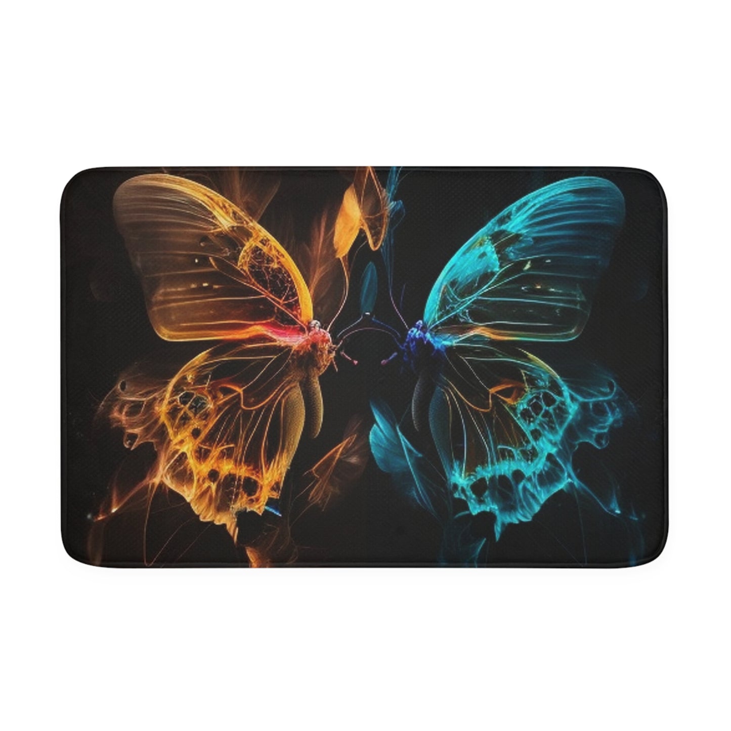 Memory Foam Bath Mat Kiss Neon Butterfly 2