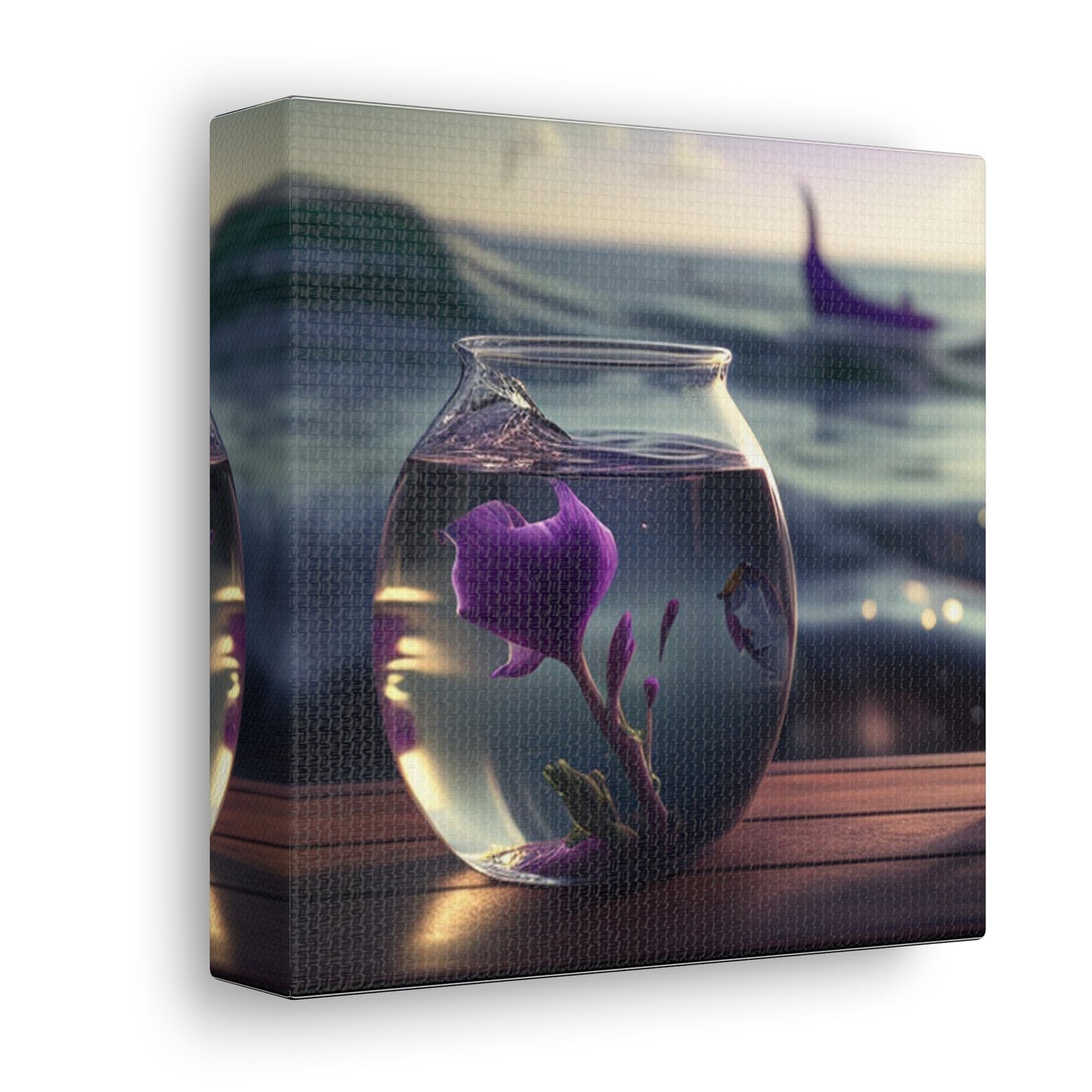Canvas Gallery Wraps Purple Sweet pea in a vase 1