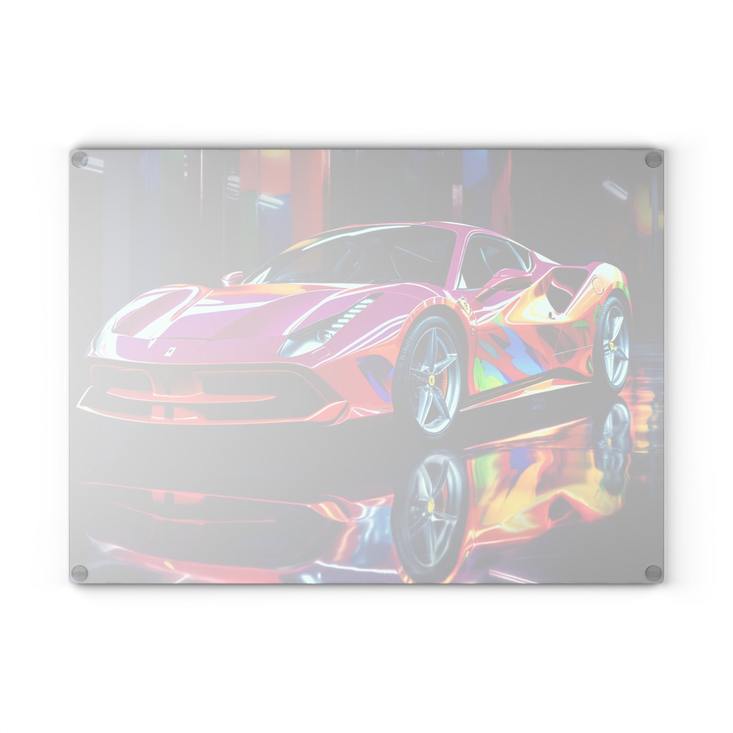 Glass Cutting Board Pink Macro Ferrari 1