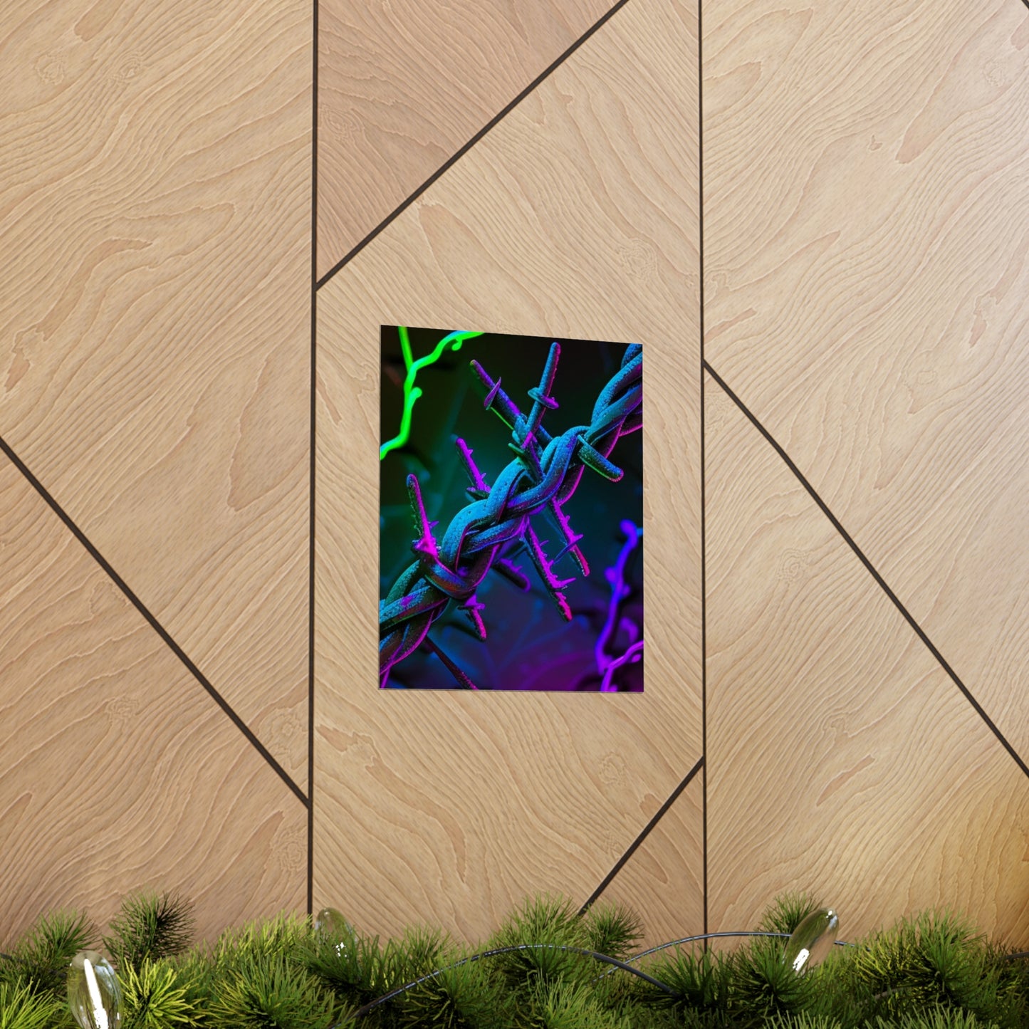 Premium Matte Vertical Posters Macro Neon Barbs 4