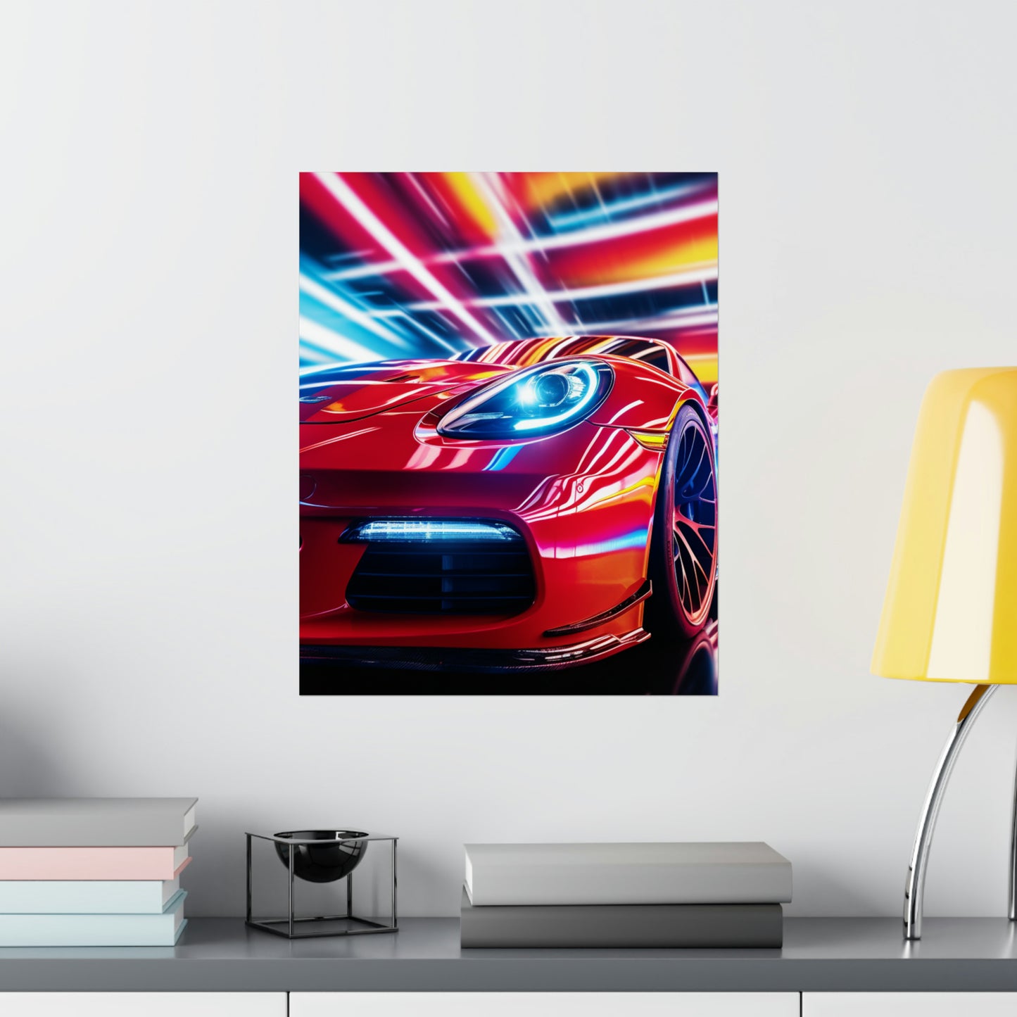 Premium Matte Vertical Posters Macro Flag Ferrari 1