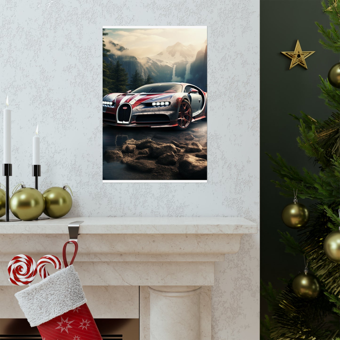 Premium Matte Vertical Posters Bugatti Waterfall 4