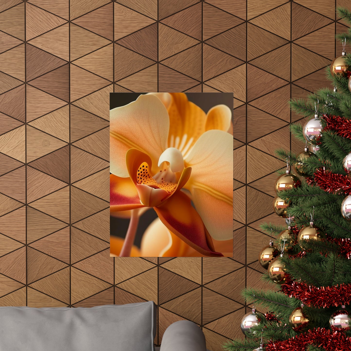 Premium Matte Vertical Posters Orange Orchid 3