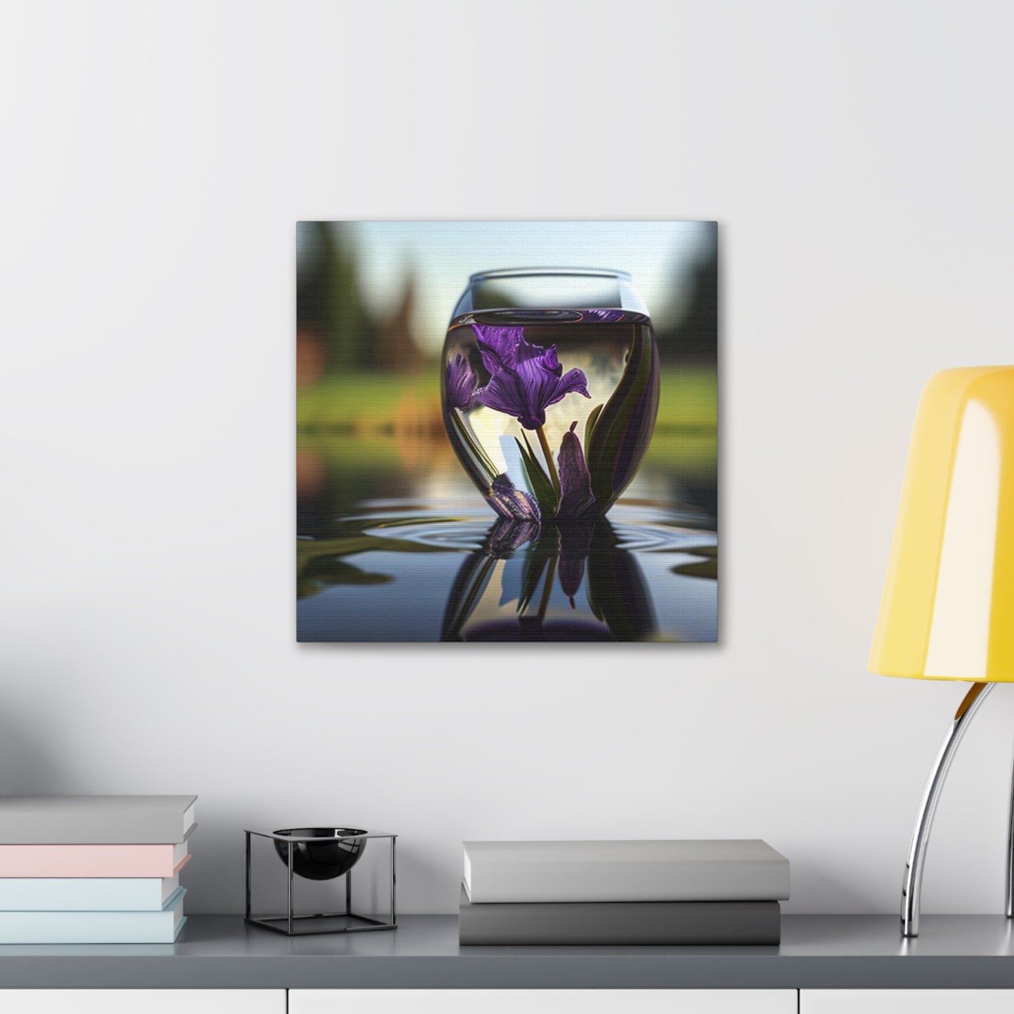Canvas Gallery Wraps Purple Iris in a vase 3