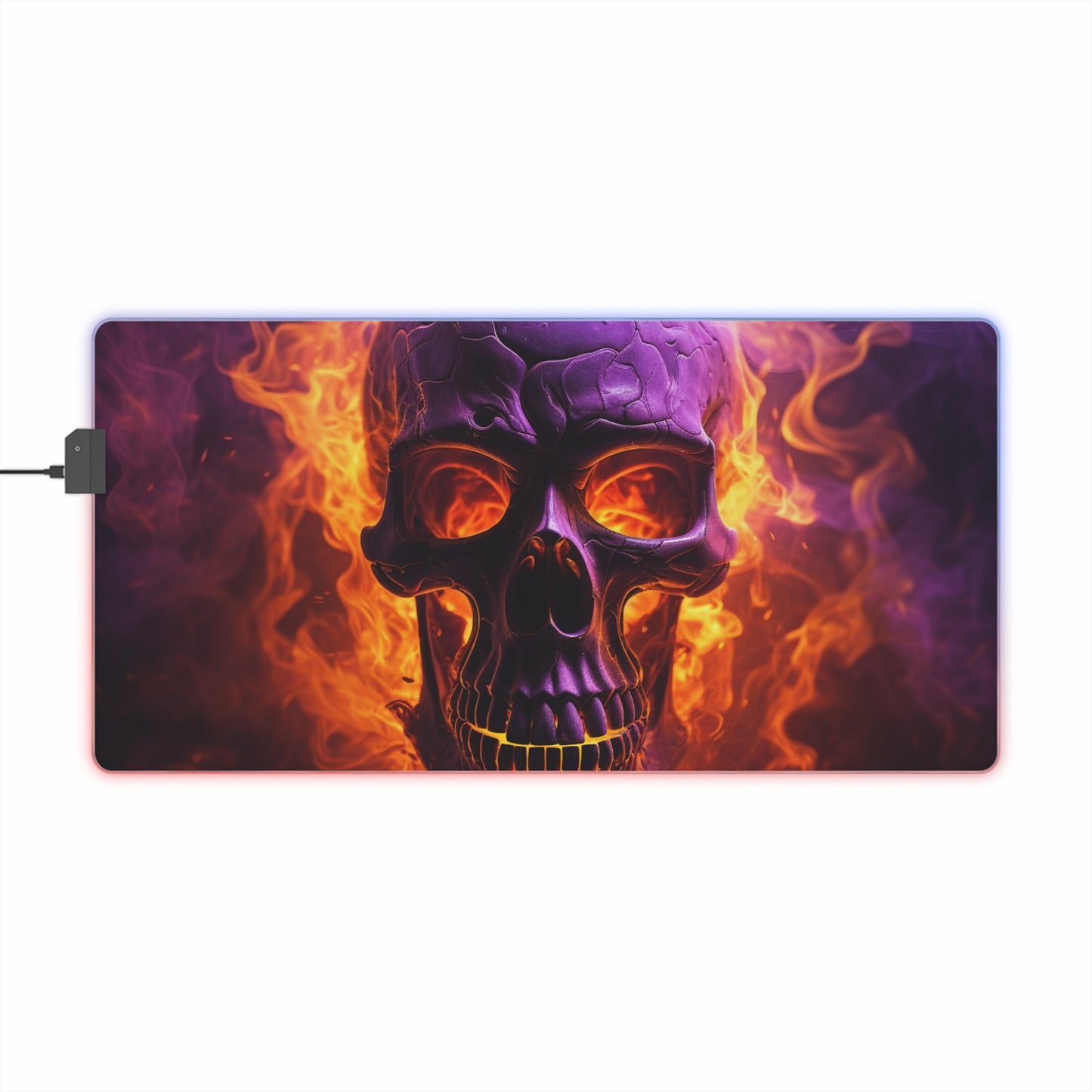 LED Gaming Mouse Pad Skull Flames 3