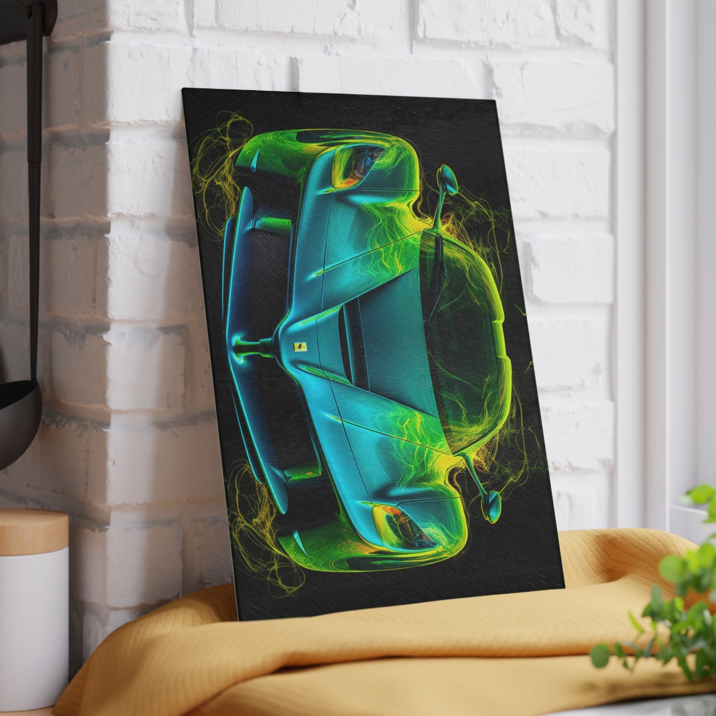 Glass Cutting Board Ferrari Neon 2