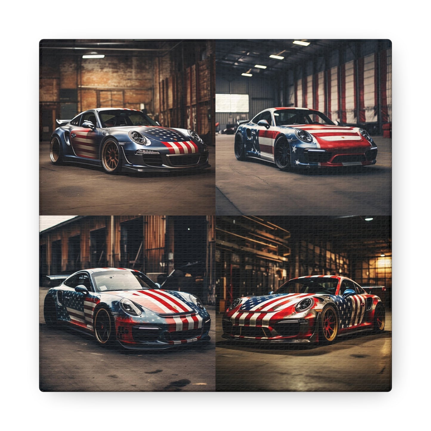 Canvas Gallery Wraps American Flag Porsche 5