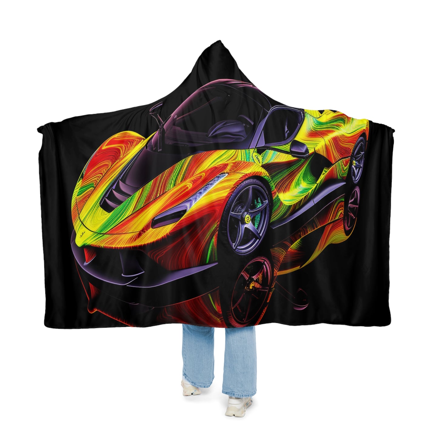 Snuggle Hooded Blanket Ferrari Neon 4