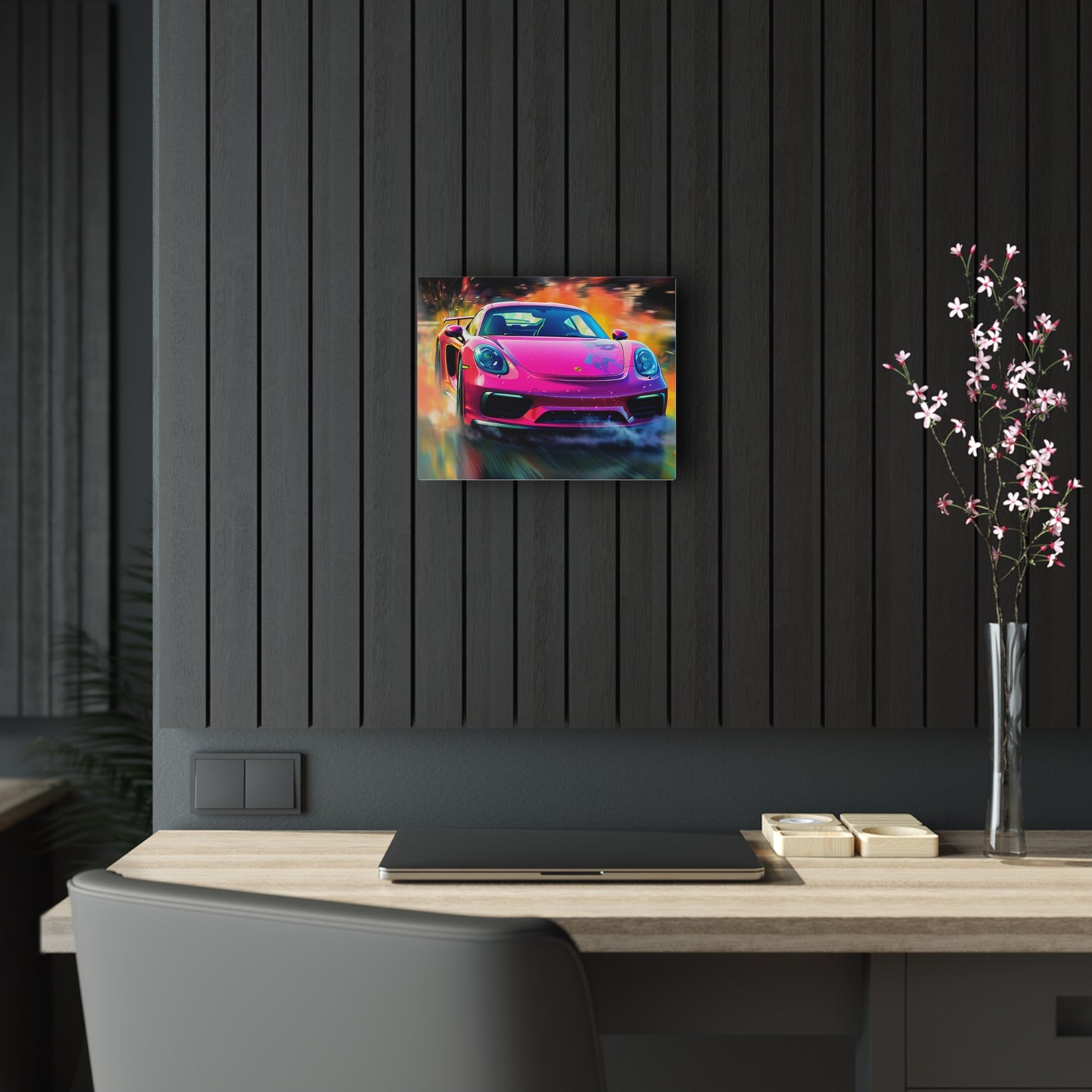 Acrylic Prints Pink Porsche water fusion 4