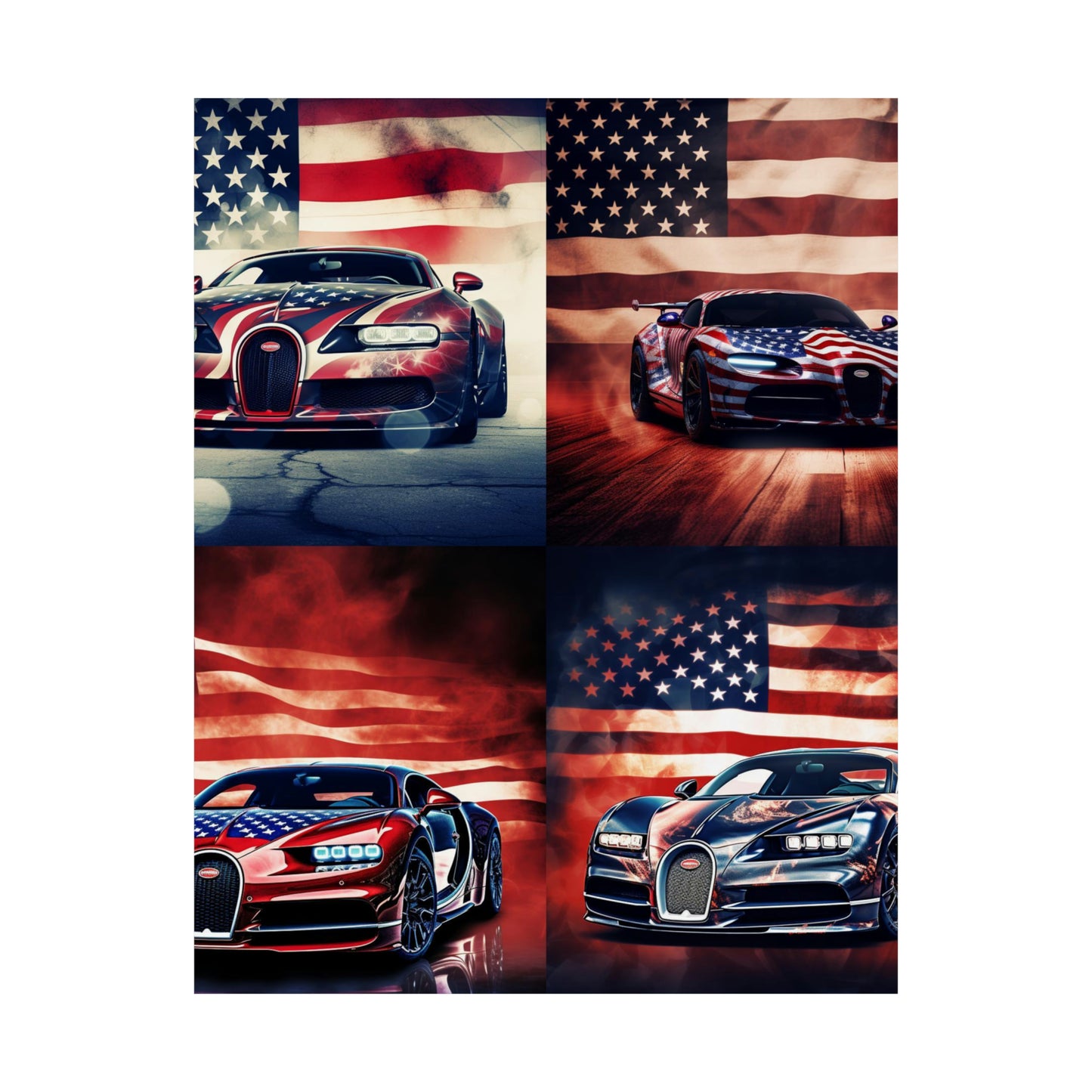 Premium Matte Vertical Posters Abstract American Flag Background Bugatti 5