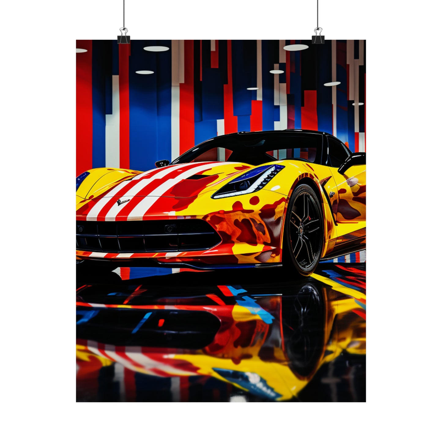 Premium Matte Vertical Posters Macro Flag Ferrari 4