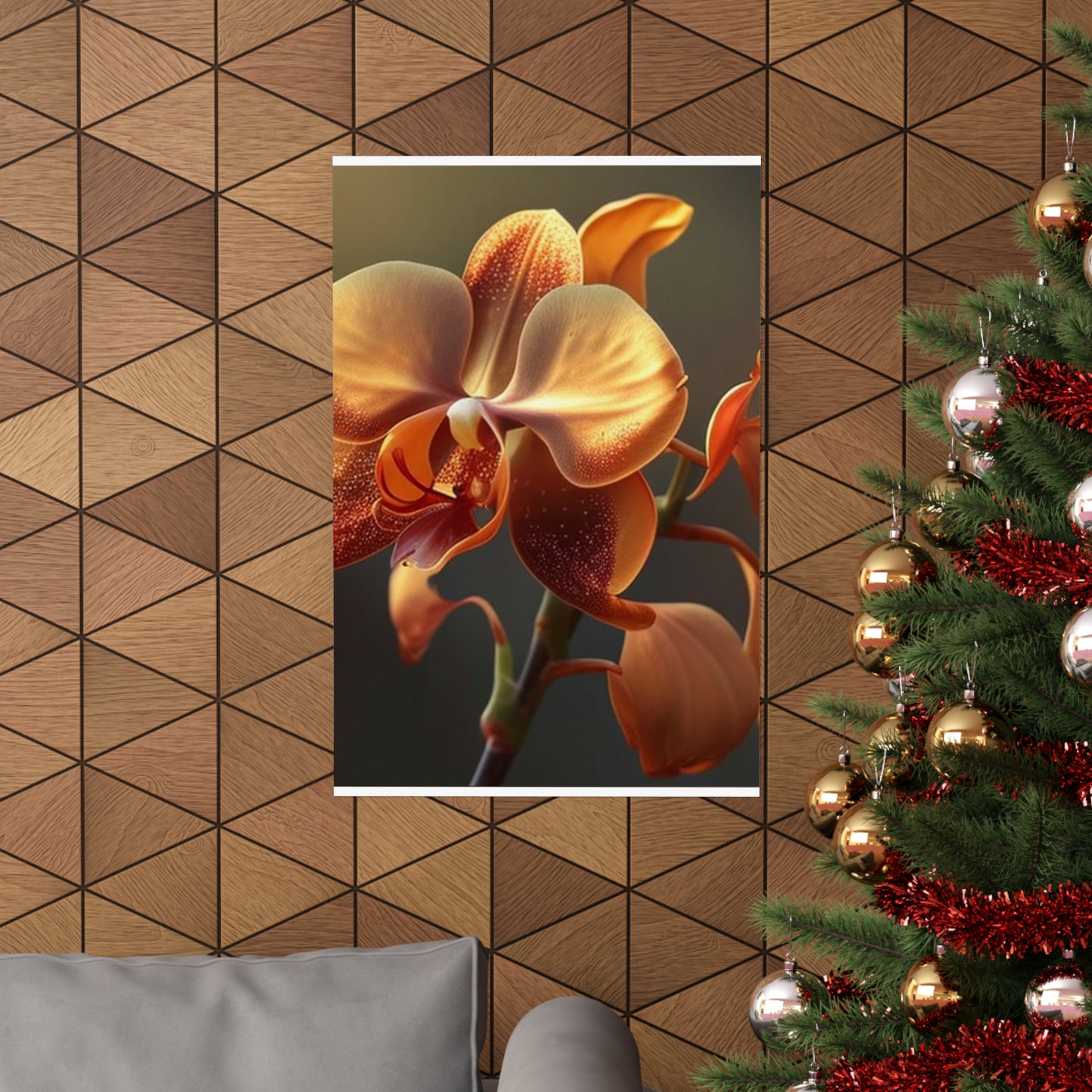 Premium Matte Vertical Posters Orange Orchid 1