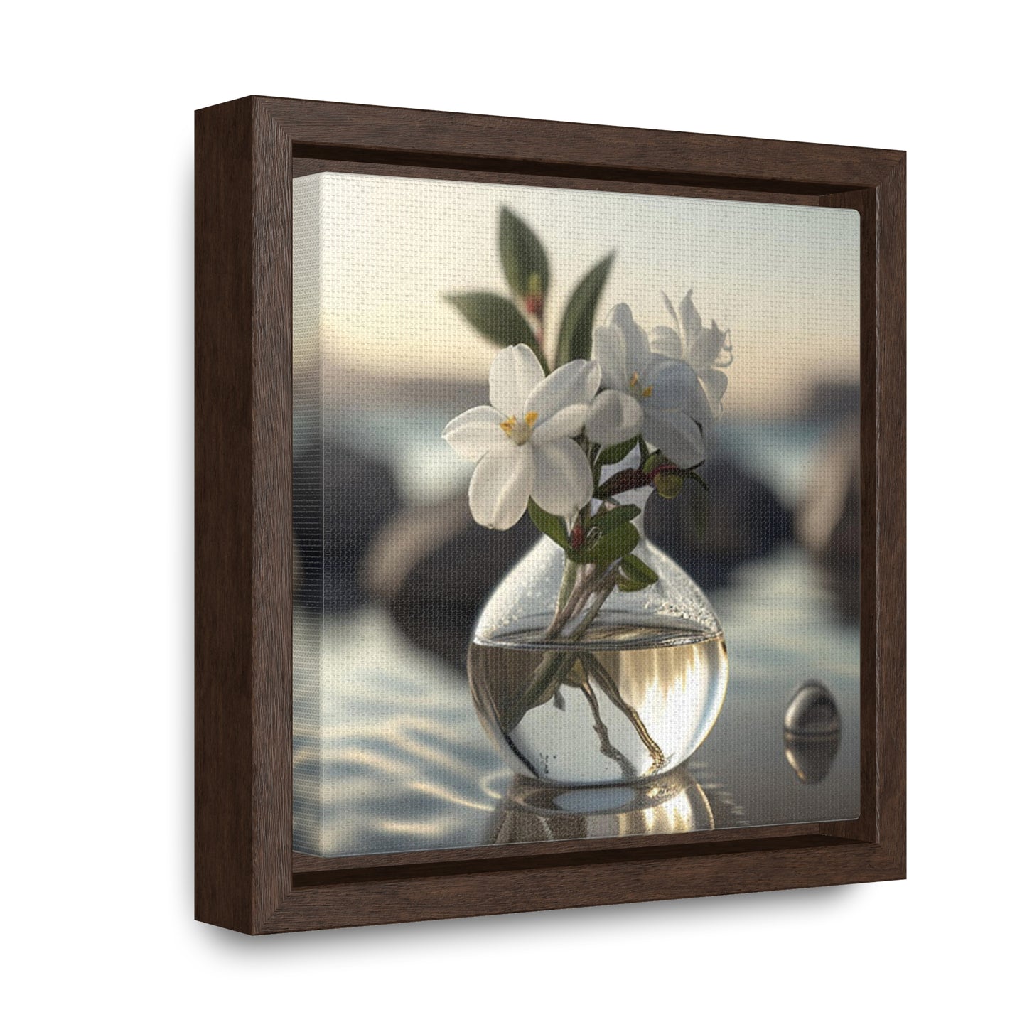 Gallery Canvas Wraps, Square Frame Jasmine glass vase 1