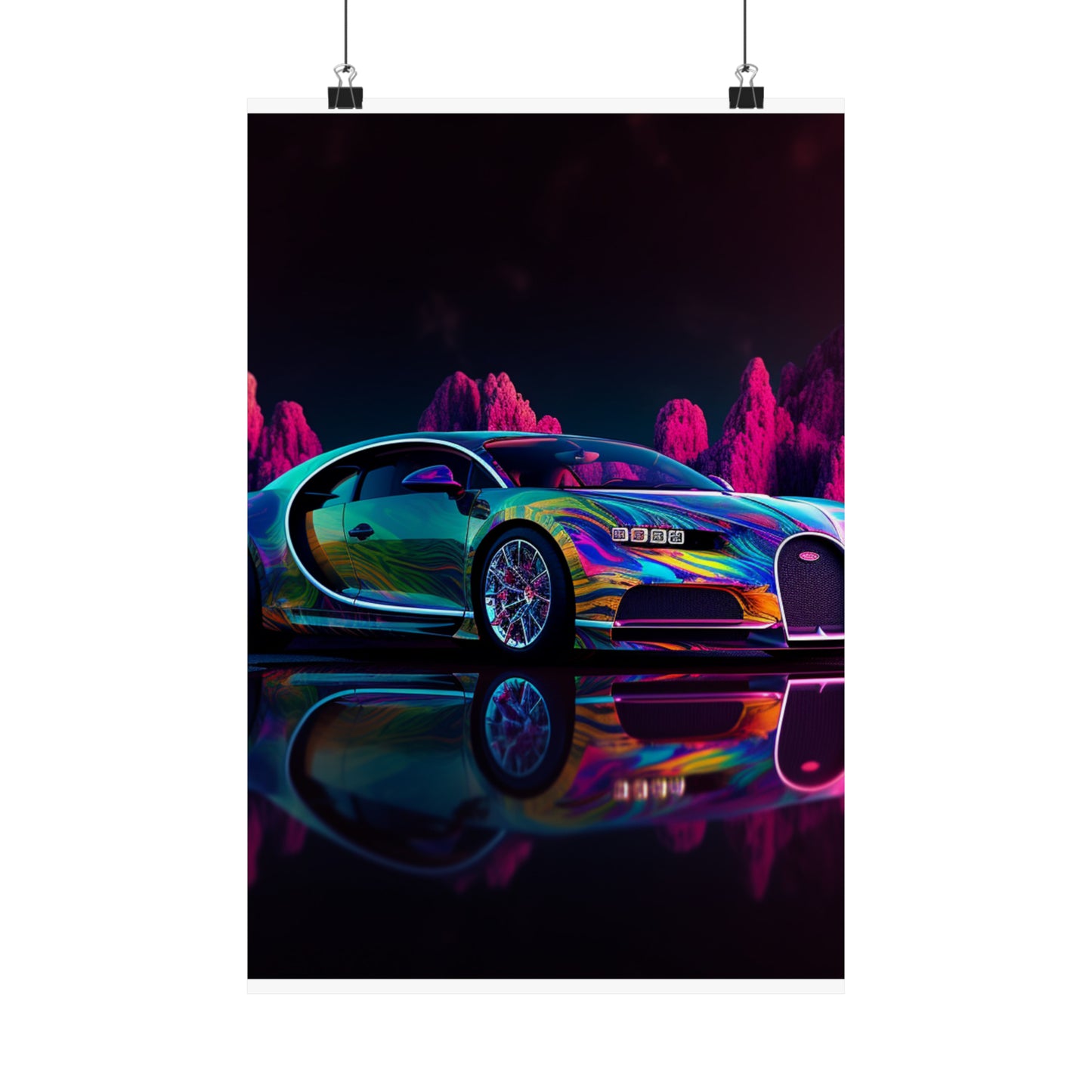 Premium Matte Vertical Posters Florescent Bugatti Flair 2