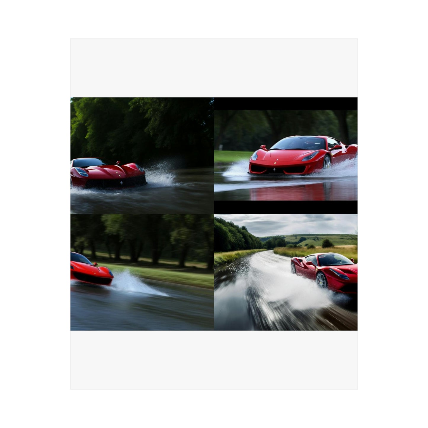 Premium Matte Vertical Posters Water Ferrari Splash 5